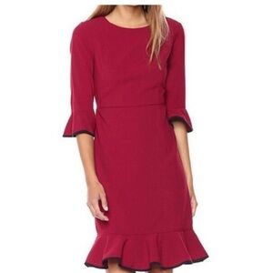 BOGO Nanette Lepore Red Ruffle Shift Dress Size 6